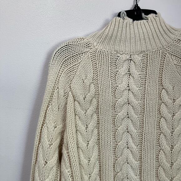 Cotton Candy LA Cable Knit Cropped Sweater Cream Neutral Size M/L - Picture 7 of 7